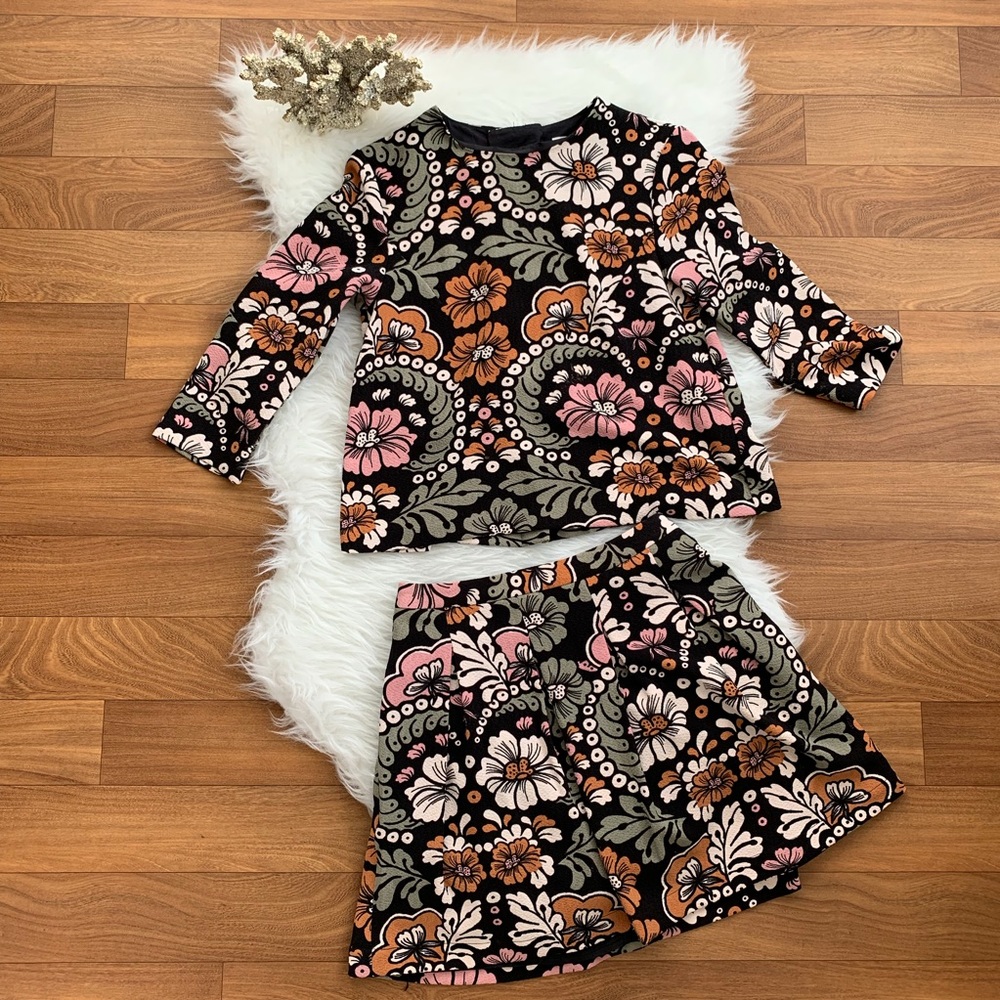 H&M Floral Coordinates Skirt Set